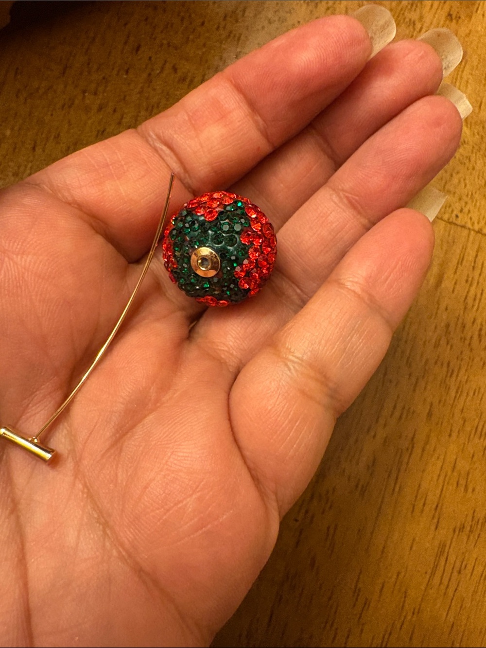 Red Crystal Strawberry Drop Earrings by - Picture 5 of 5